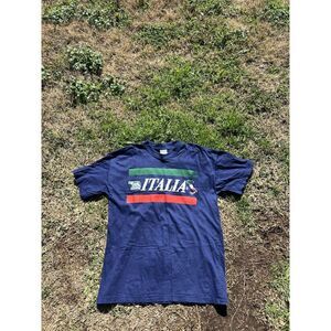 Vintage Italia Tourist T- Shirt V-Cut Mens XXL Blue